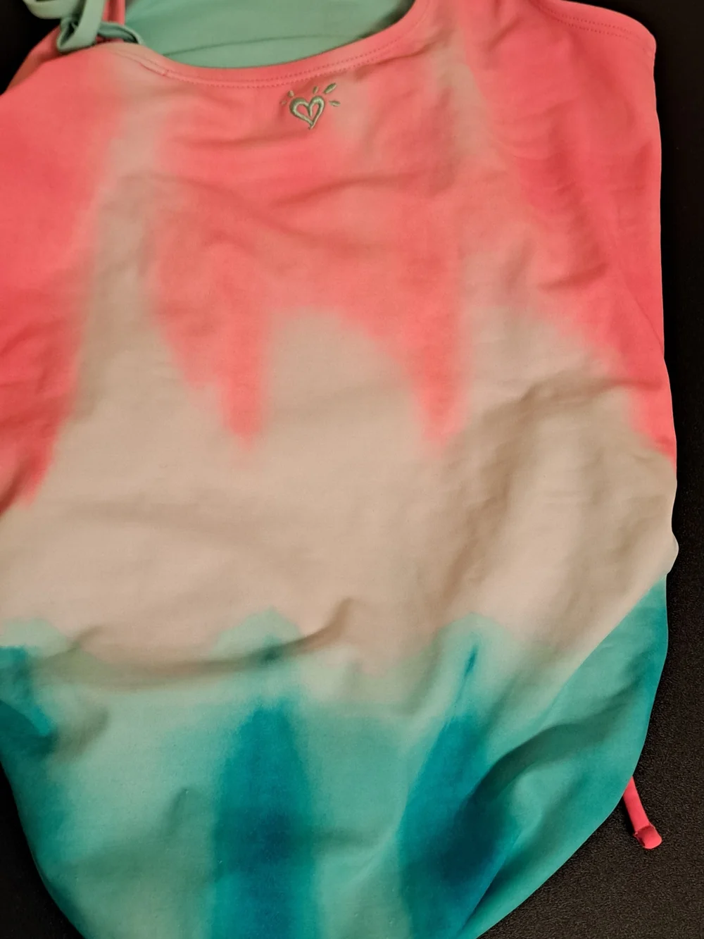 Justice Girls Pink Teal Ombre Watermelon One-Piece Swimsuit-good preloved